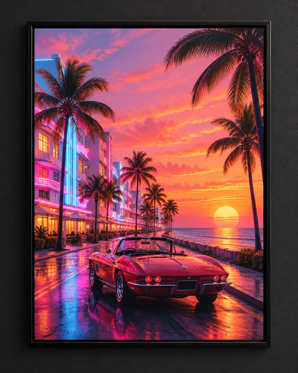 Ocean Drive Sunset Poster